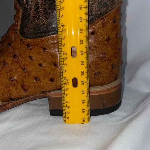 Cowtown Women’s Full Quill Ostrich Print Square Toe Boots - Picture 14 of 14